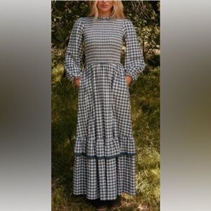 NWT Presley Dress in Blue and White Gingham